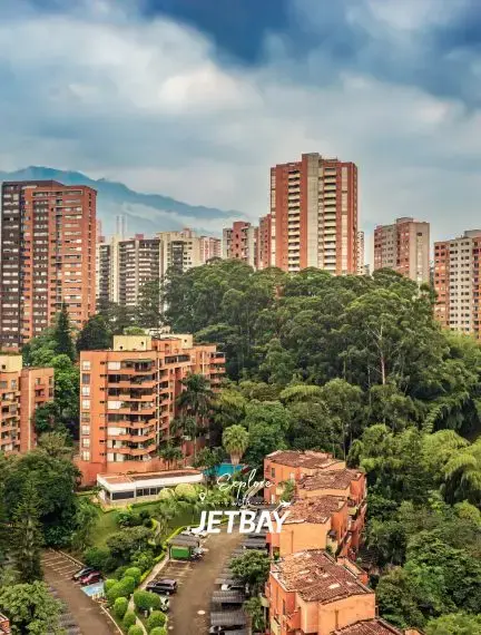 El Poblado neighborhood in Medellín Colombia with city views