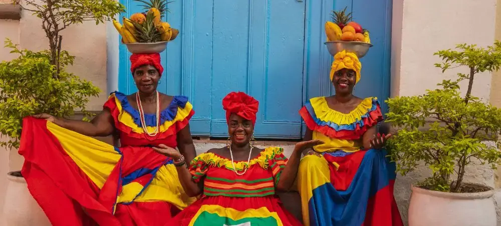 A portrait of Palenquaras on the street of Colombia
