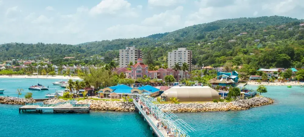 Panorama of port in Jamaica