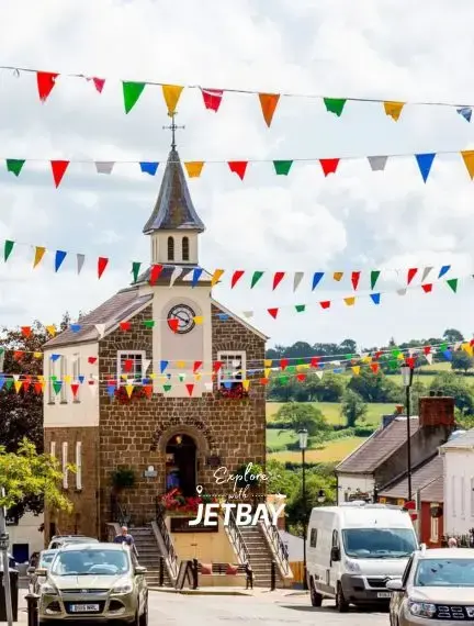 Narberth market town in Pembrokeshire, Wales, with independent shops and historic streets