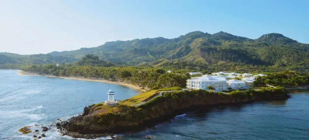 Aerial view of Puerto Plata on the northern coast of the Dominican Republic