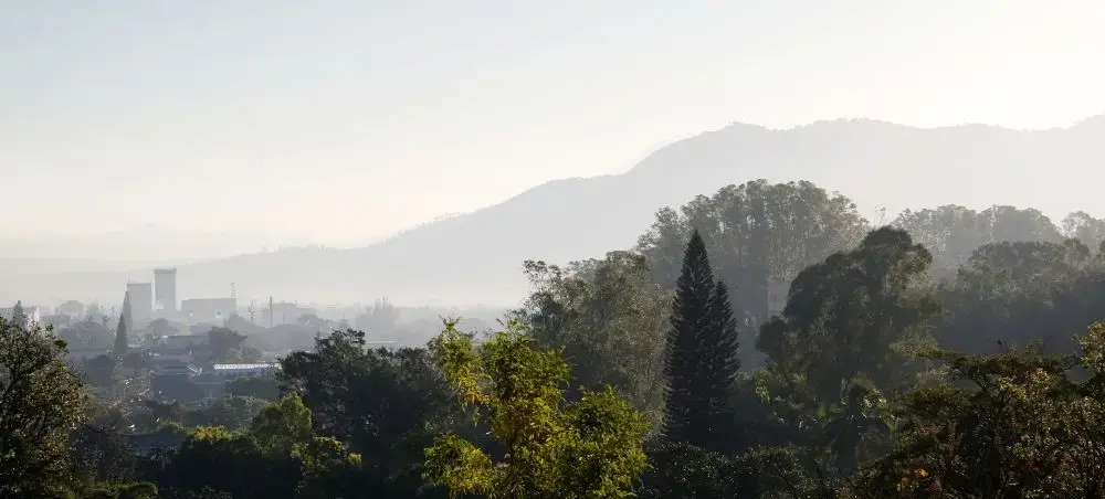 San Salvador Volcano rising behind the capital city of El Salvador