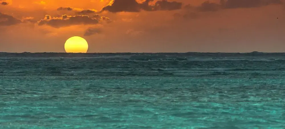 Sunrise in Punta Cana over the Caribbean Sea