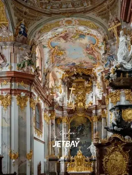 Interior of Wilhering Abbey Cistercian monastery near the Danube in Linz-Land District, Austria