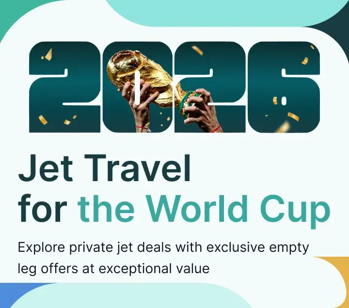 JETBAY and Connexus Travel World Cup 2026 full schedule banner - private jet travel for every match stage