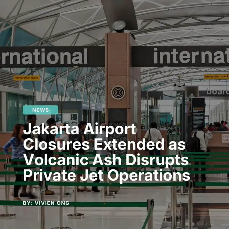 Jakarta airport illustrating disrupted private jet operations due to volcanic ash closure at Halim and Soekarno-Hatta