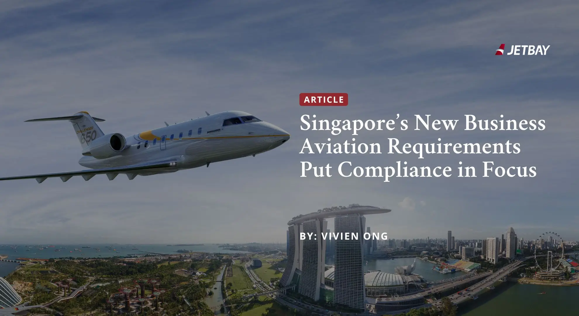 private jet arriving in singapore for business aviation travel