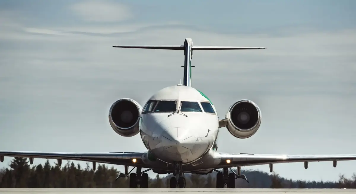 A luxury private jet on tarmac in Asia-Pacific