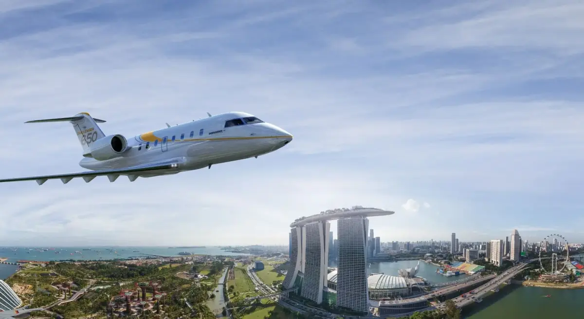 private jet arriving in singapore for business aviation travel